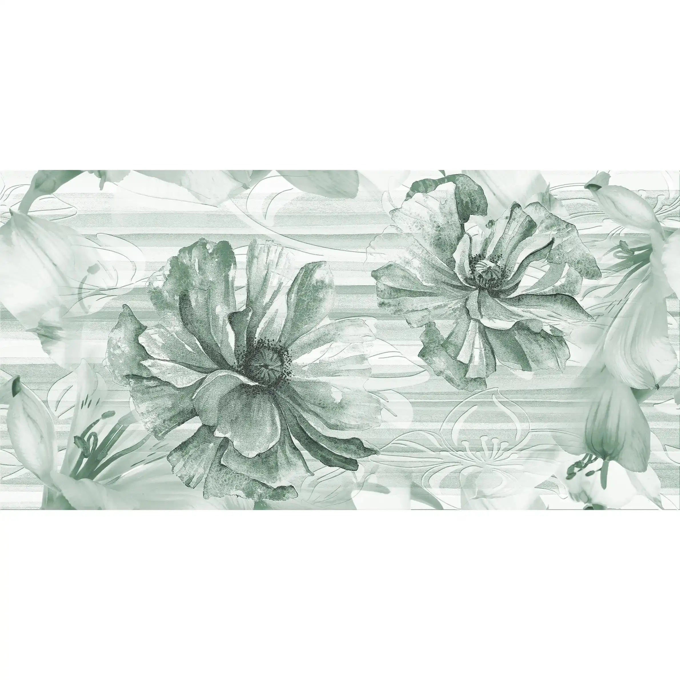 3011-F / Tropical Wallpaper - Watercolor Floral Pattern Peel and Stick Mural for Kitchen and Bathroom - Artevella