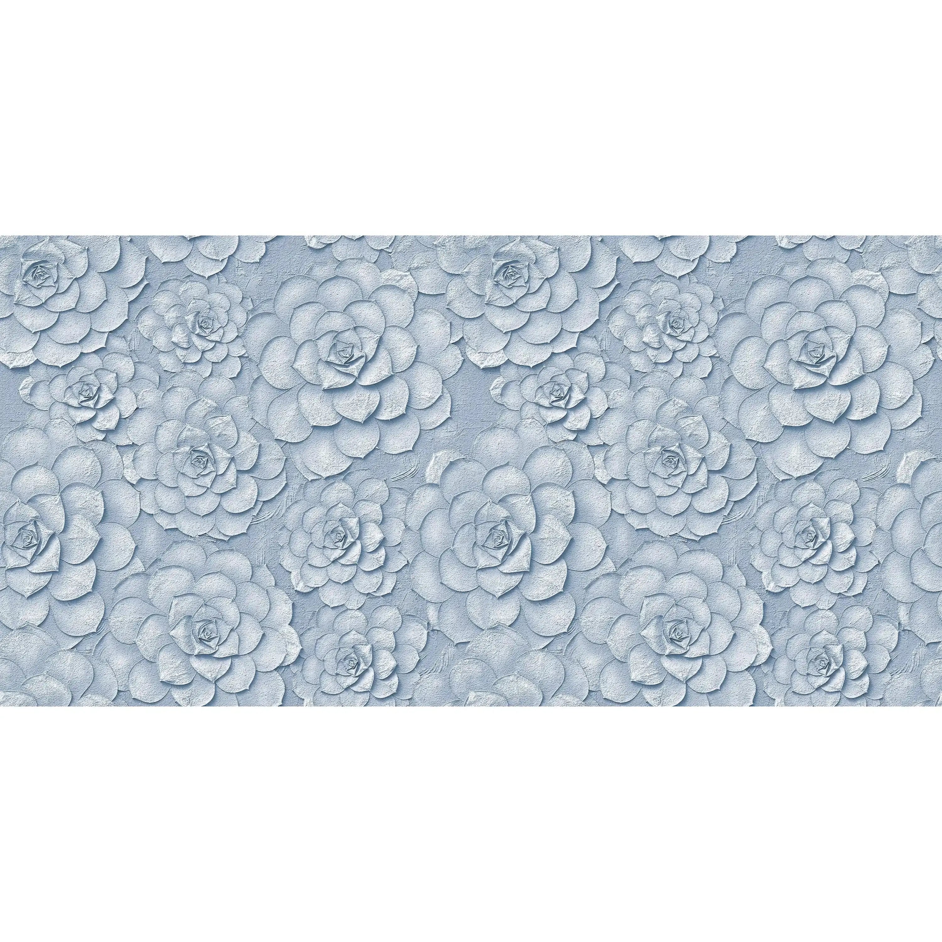 3012-B / Peel and Stick Wallpaper: ,Blue Rose and White Floral, Easy Install, Self Adhesive Wall Paper for Any Room - Artevella