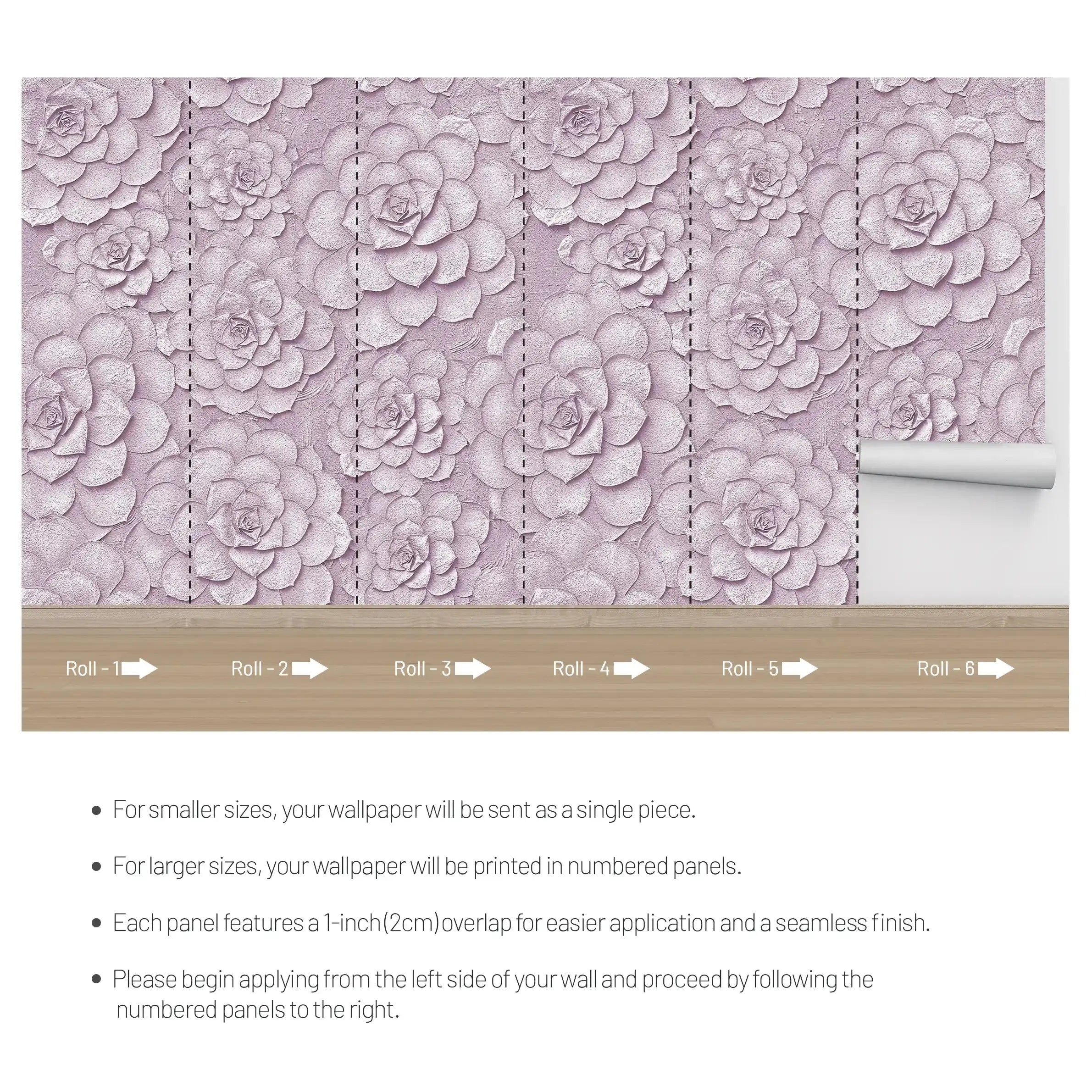 3012-C / Peel and Stick Wallpaper: Pink Rose and White Floral, Easy Install, Self Adhesive Wall Paper for Any Room - Artevella