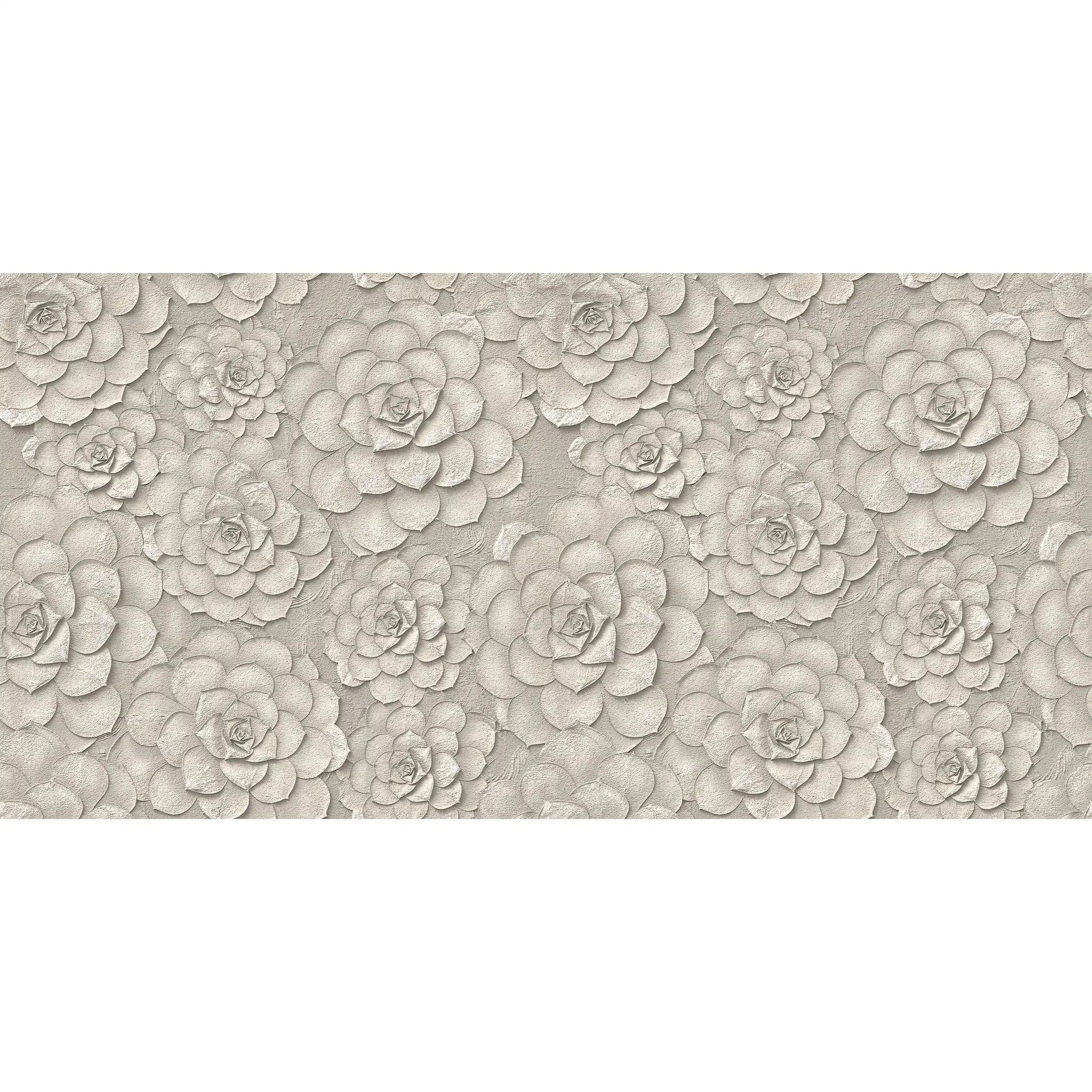 3012-E / Peel and Stick Wallpaper: Grey Rose and White Floral, Easy Install, Self Adhesive Wall Paper for Any Room - Artevella