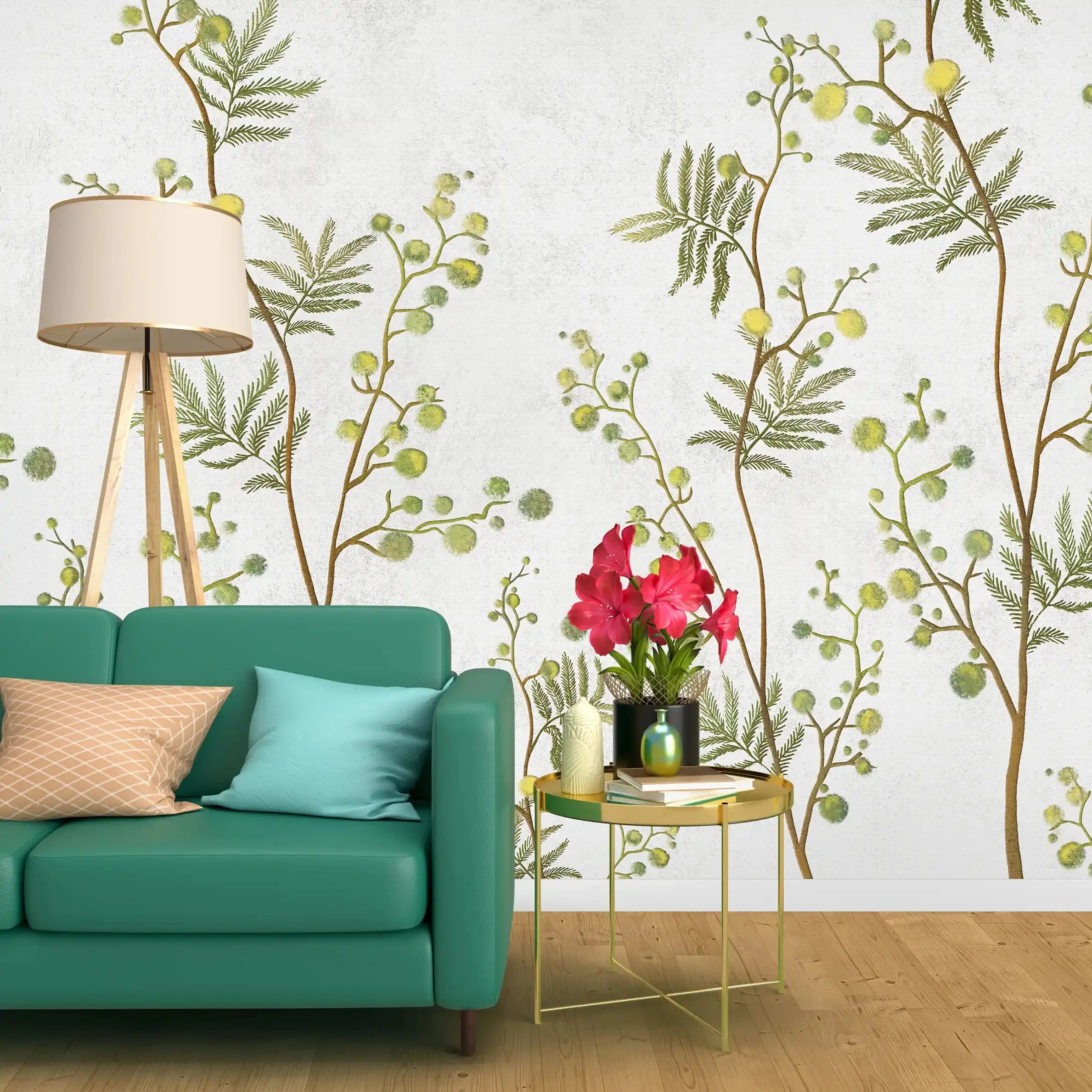 3016-A / Temporary Wallpaper: Floral Wall Mural with Easy Peel Off Design, Ideal for Accent Walls and Shelf Drawers - Artevella