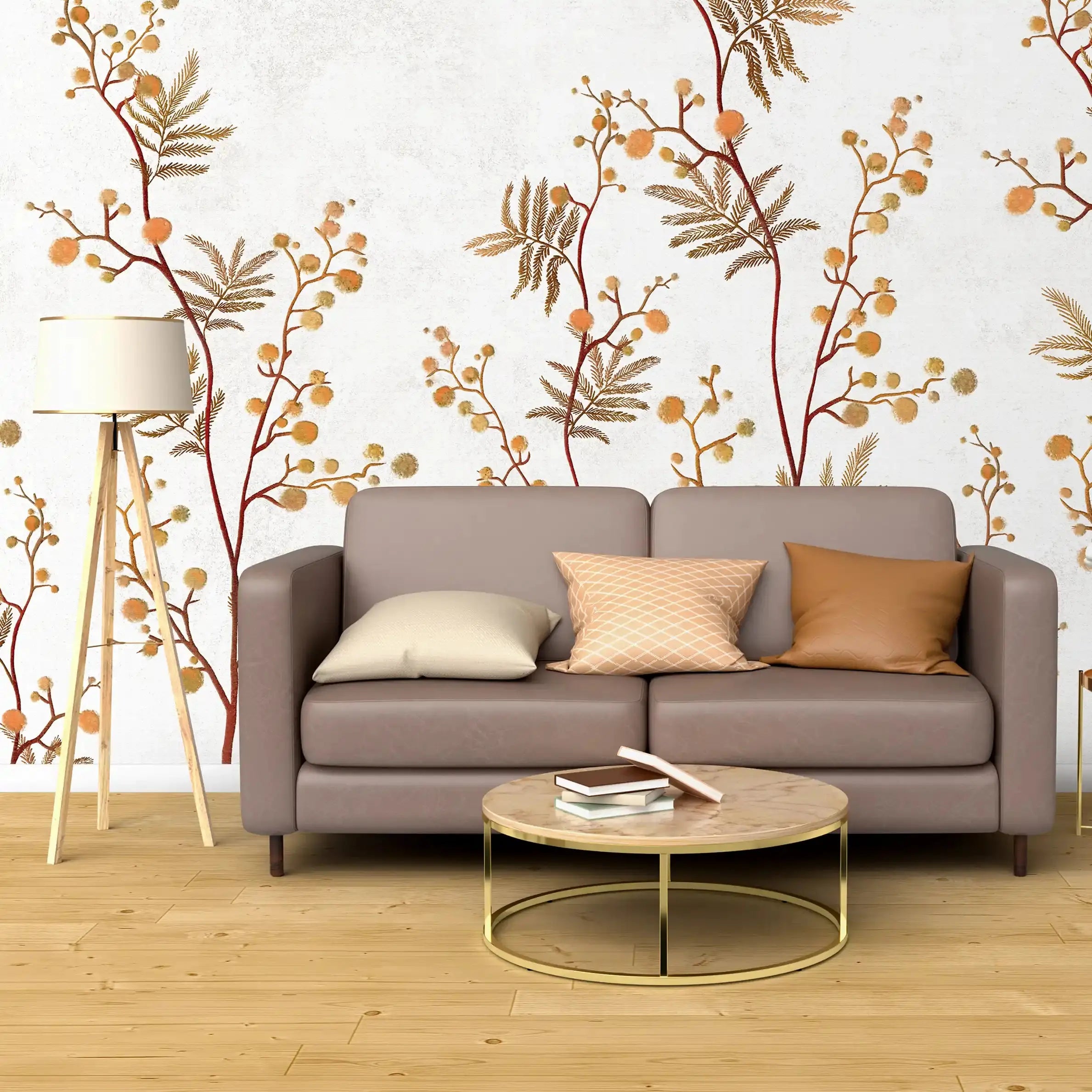 3016-B / Temporary Wallpaper: Floral Wall Mural with Easy Peel Off Design, Ideal for Accent Walls and Shelf Drawers - Artevella