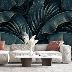 3026-A / Tropical Jungle Leaves Wallpaper, Peel and Stick Mural, Ideal for Bathroom, Bedroom, and Kitchen - Artevella