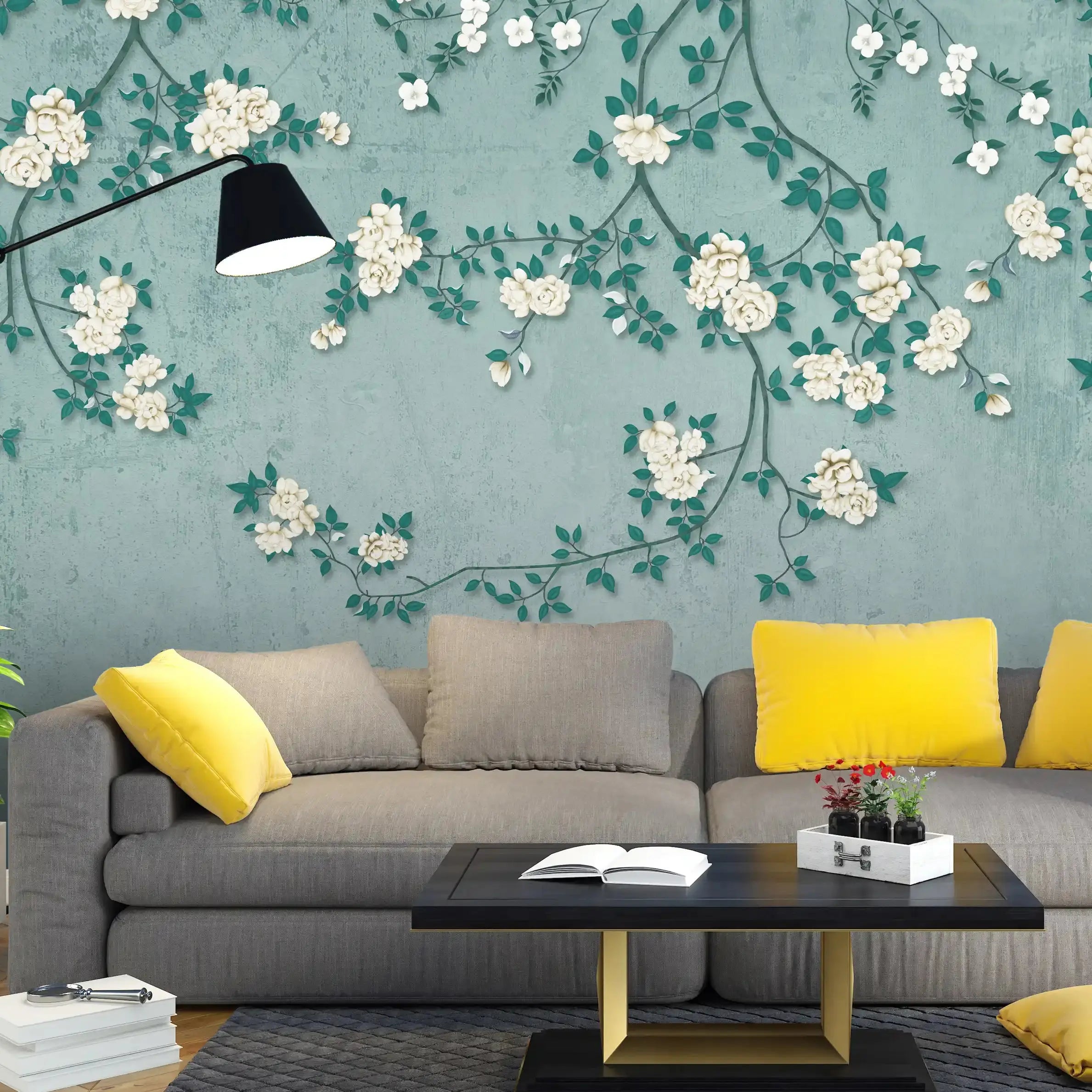 3028-A / Chinese Style Floral Peel and Stick Wallpaper: Easy Install, Adhesive Mural for Walls - Artevella