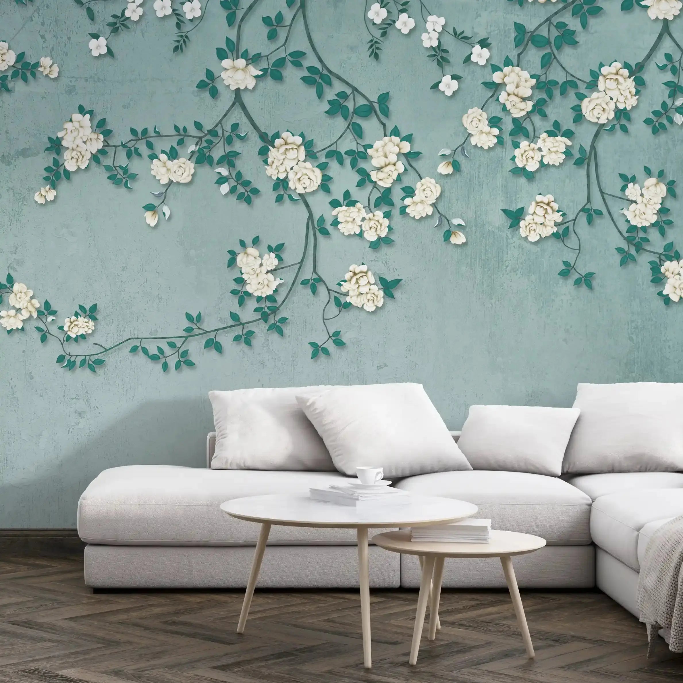 3028-A / Chinese Style Floral Peel and Stick Wallpaper: Easy Install, Adhesive Mural for Walls - Artevella