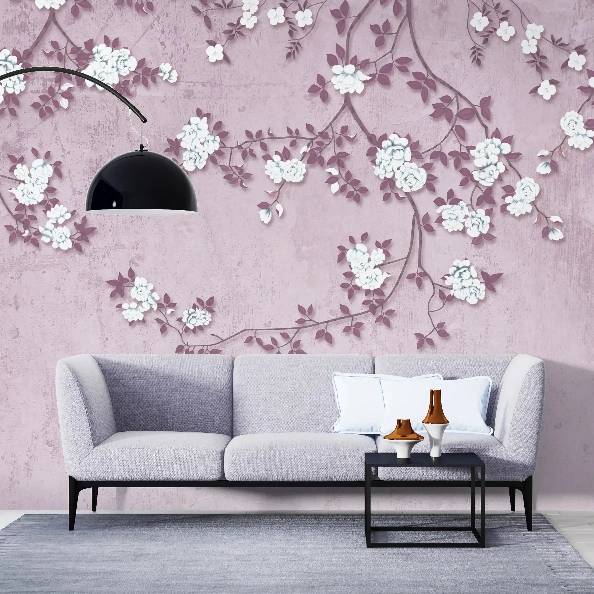 3028-C / Chinese Style Floral Peel and Stick Wallpaper: Easy Install, Adhesive Mural for Walls - Artevella