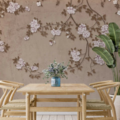 3028-D / Chinese Style Floral Peel and Stick Wallpaper: Easy Install, Adhesive Mural for Walls - Artevella