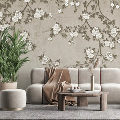 3028-F / Chinese Style Floral Peel and Stick Wallpaper: Easy Install, Adhesive Mural for Walls - Artevella