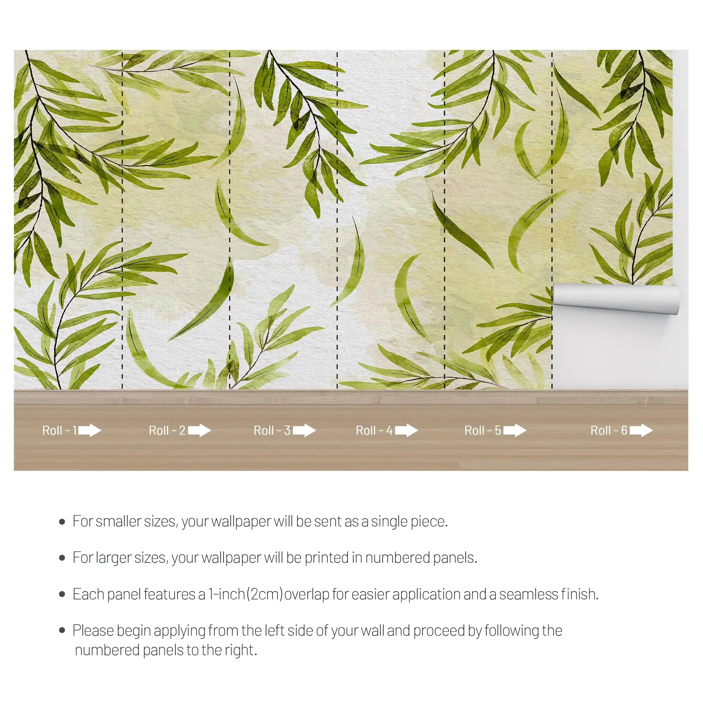 3032-D / Floral Peel and Stick Wallpaper: Modern Boho Decor with Watercolor Branches Design, Ideal for Temporary or Renters Wallpaper - Artevella