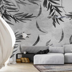 3032-E / Floral Peel and Stick Wallpaper: Modern Boho Decor with Watercolor Branches Design, Ideal for Temporary or Renters Wallpaper - Artevella