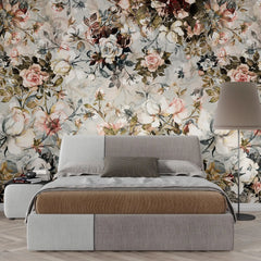 3043-A / Pink Floral Self-Adhesive Wallpaper: Easy Peel and Stick Wall Mural, Modern Room Decor, Bathroom, and Kitchen - Artevella