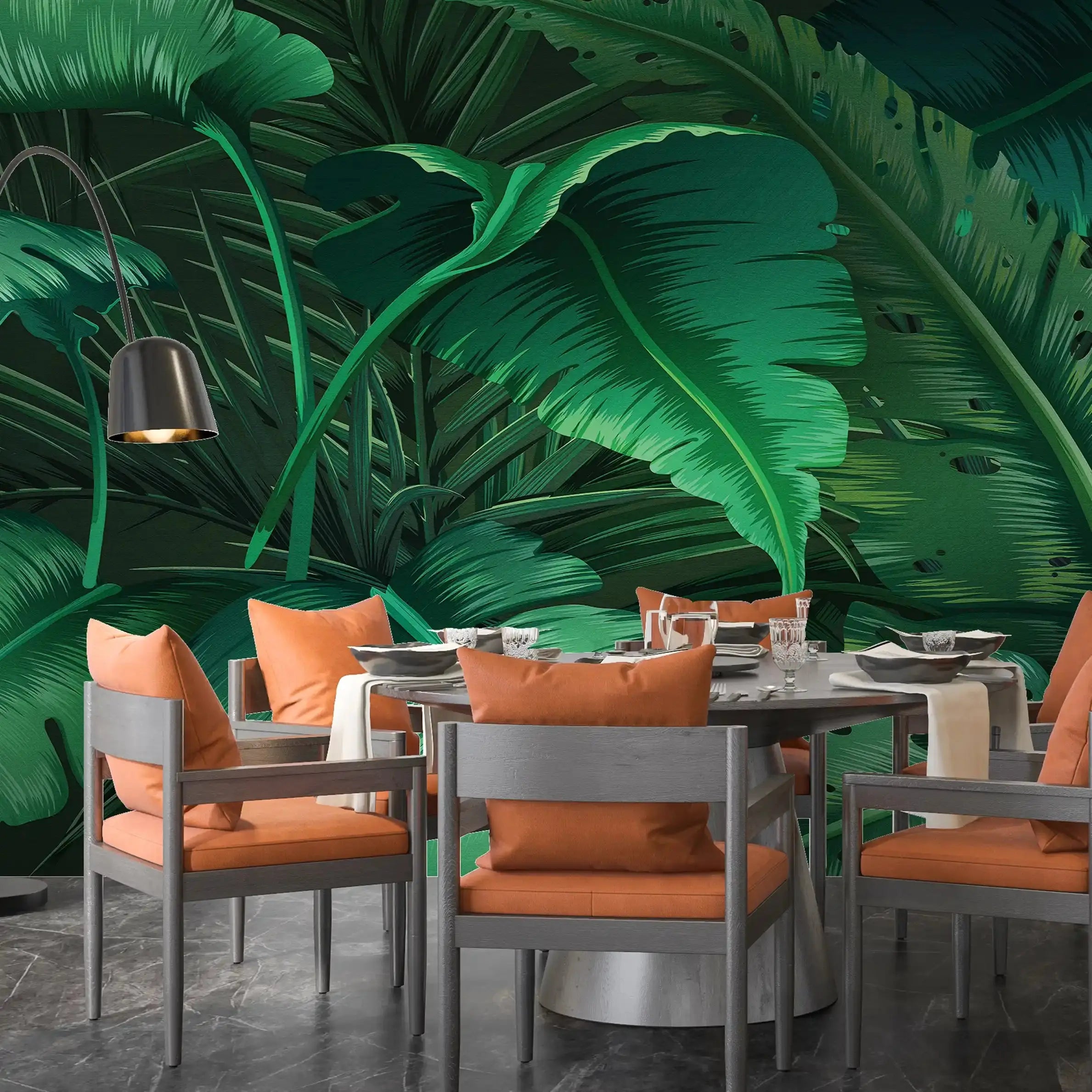 3050-A / Botanical Adhesive Wallpaper: Jungle Leaf Design, Easy Peel and Stick for Walls & Murals - Artevella