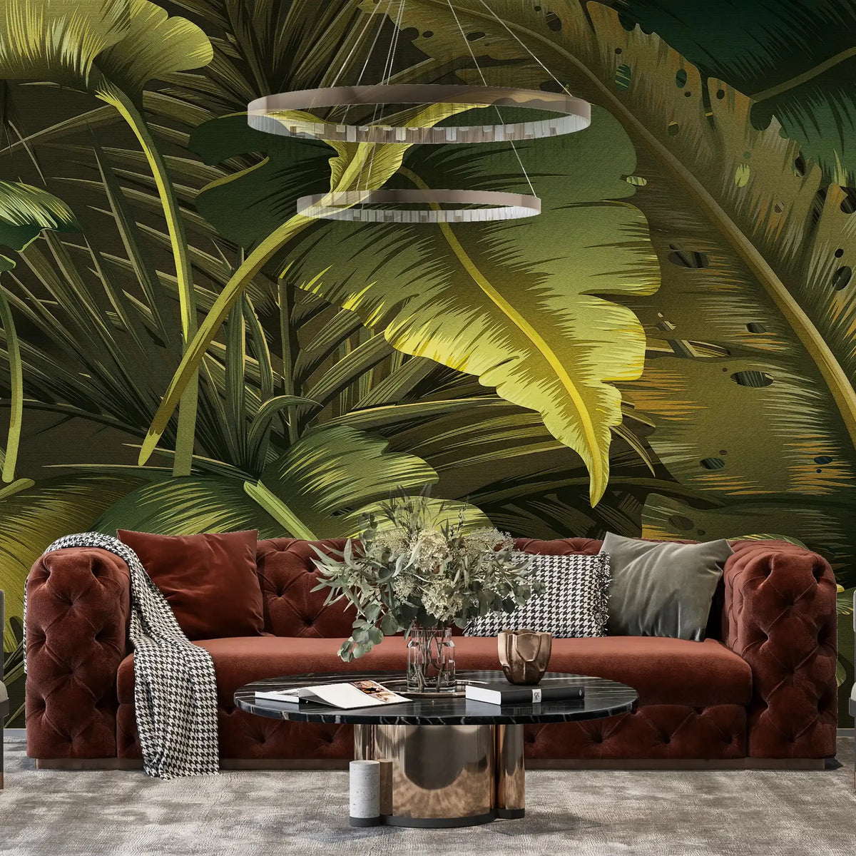 3050-B / Botanical Adhesive Wallpaper: Jungle Leaf Design, Easy Peel and Stick for Walls & Murals - Artevella