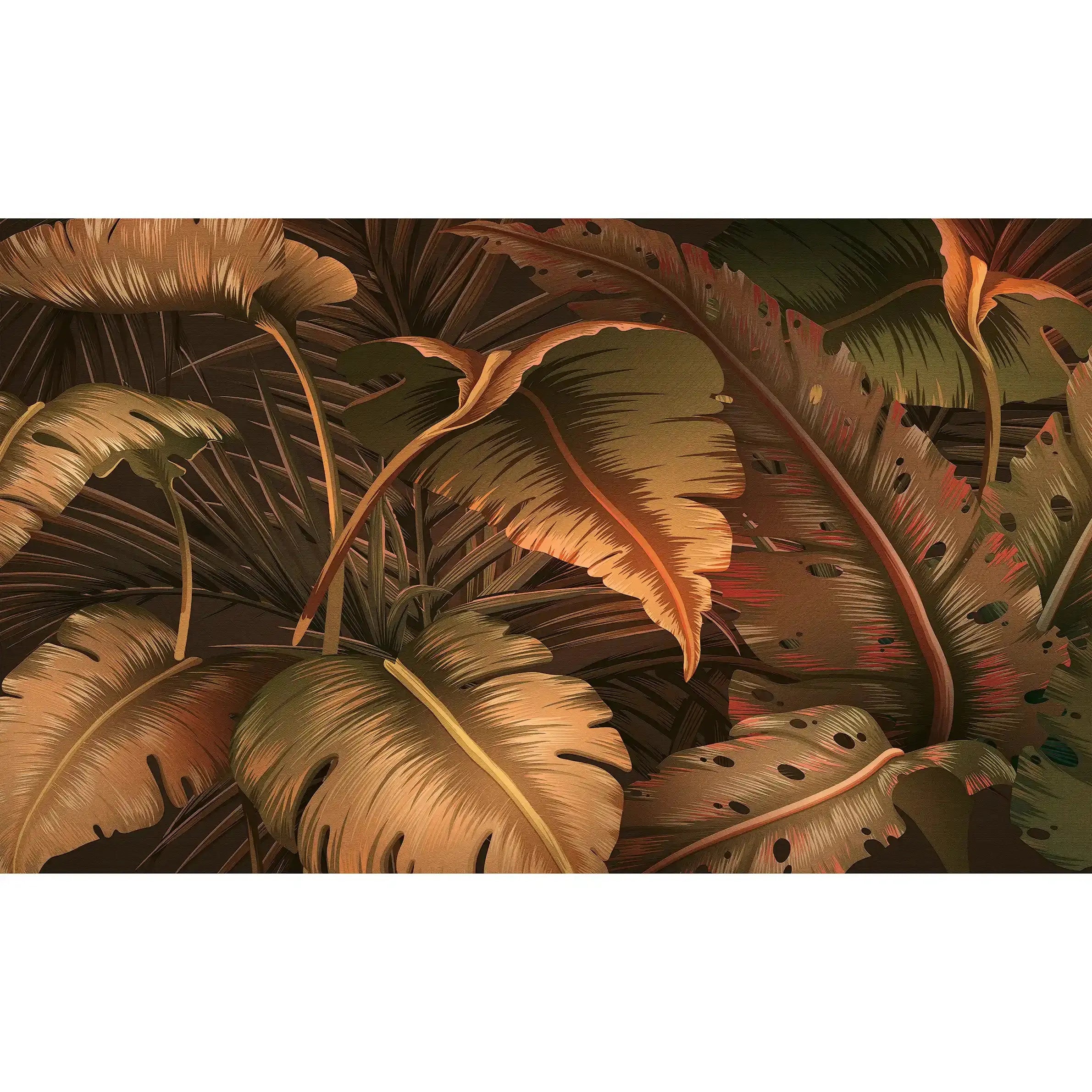 3050-C / Botanical Adhesive Wallpaper: Jungle Leaf Design, Easy Peel and Stick for Walls & Murals - Artevella