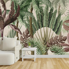 3051-A / Palm Rainforest Wallpaper - Tropical Jungle Peel and Stick Wall Mural for Modern Home Decor - Artevella