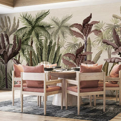 3051-C /  Palm Rainforest Wallpaper - Tropical Jungle Peel and Stick Wall Mural for Modern Home Decor - Artevella