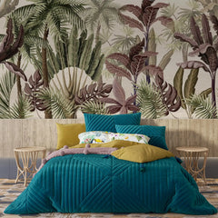 3051-C /  Palm Rainforest Wallpaper - Tropical Jungle Peel and Stick Wall Mural for Modern Home Decor - Artevella