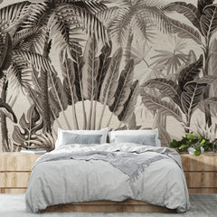 3051-D / Palm Rainforest Wallpaper - Tropical Jungle Peel and Stick Wall Mural for Modern Home Decor - Artevella