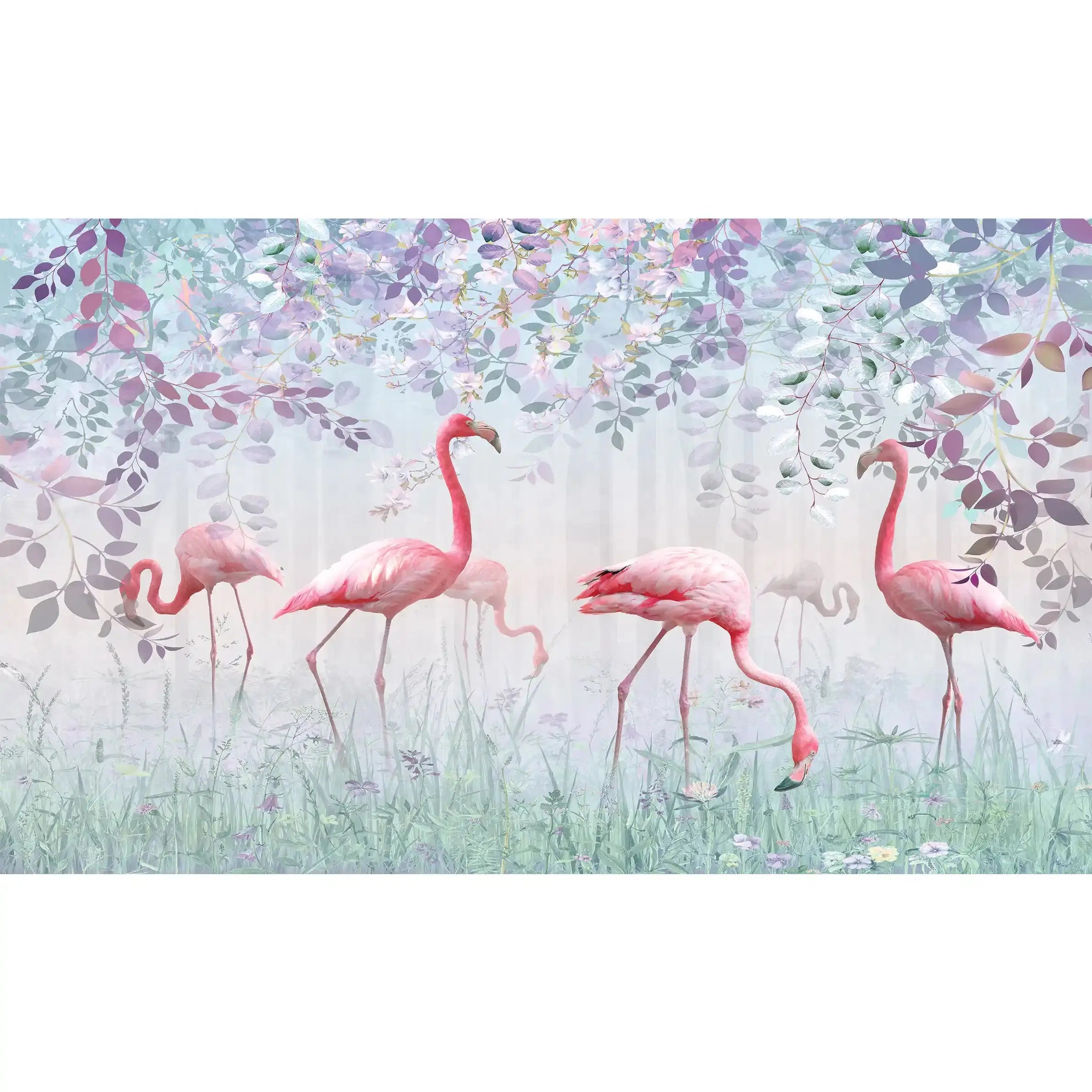 3054-A / Peel and Stick Wallpaper with Pink FlamingoBoho WallPaper for Wall Decor, Easy Install, Removable for Nursery, Bathroom, Bedroom - Artevella