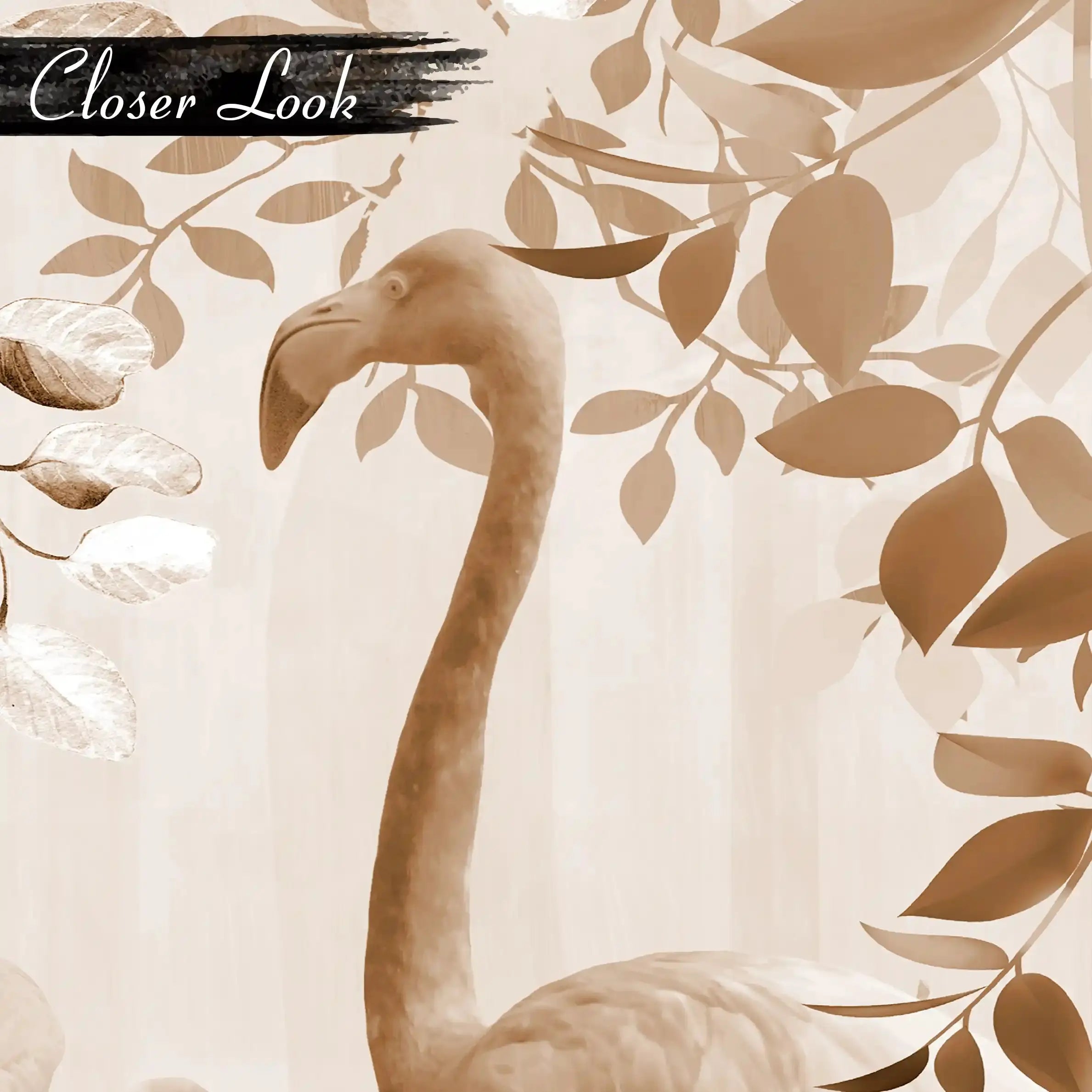 3054-D / Peel and Stick Wallpaper with Brown FlamingoBoho WallPaper for Wall Decor, Easy Install, Removable for Nursery, Bathroom, Bedroom - Artevella