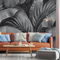 3075-E / Peel and Stick Boho Wallpaper: Tropical Palm Leave Design, Perfect for Accent Wall Decor - Artevella