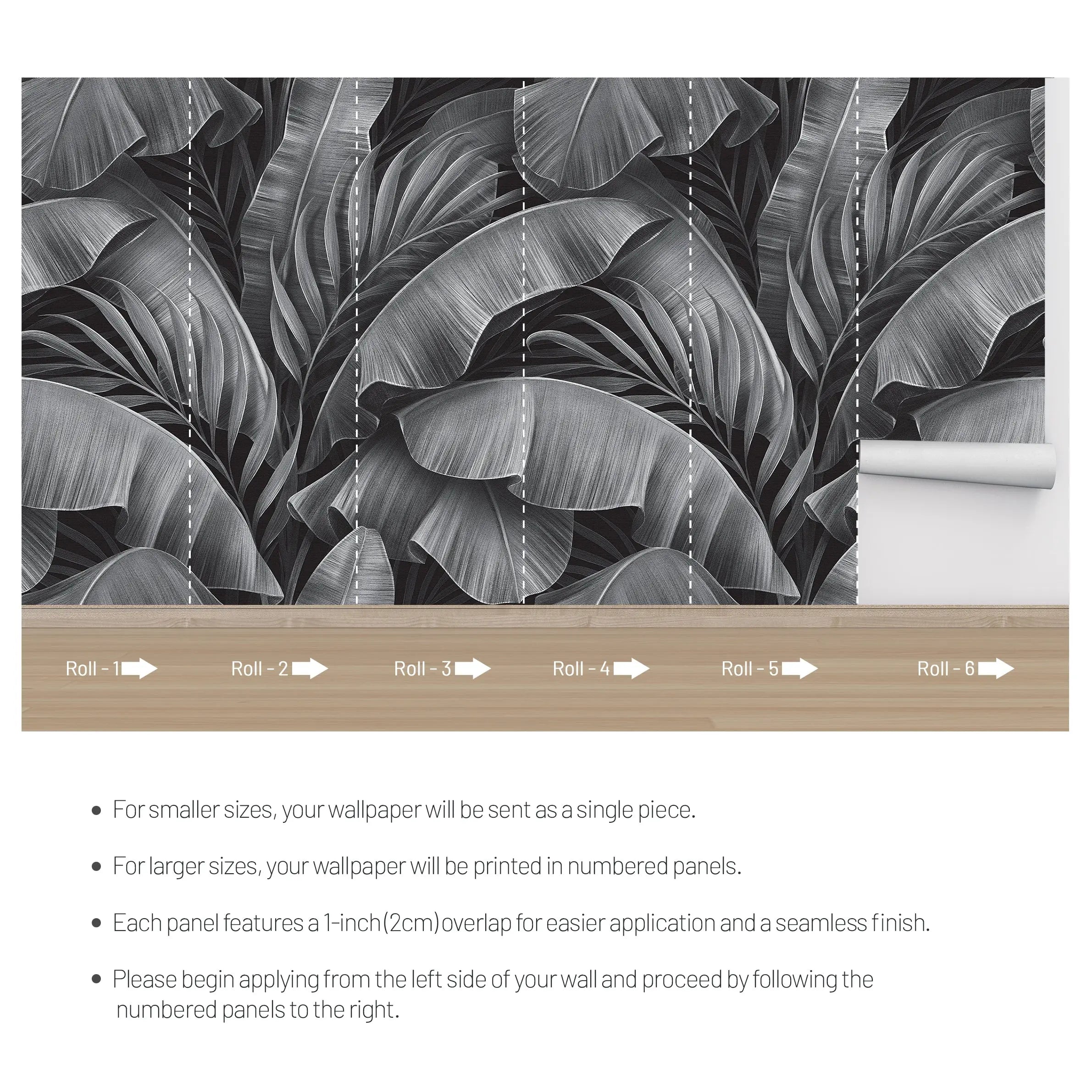 3075-E / Peel and Stick Boho Wallpaper: Tropical Palm Leave Design, Perfect for Accent Wall Decor - Artevella