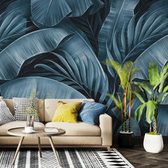 3075-F / Peel and Stick Boho Wallpaper: Tropical Palm Leave Design, Perfect for Accent Wall Decor - Artevella