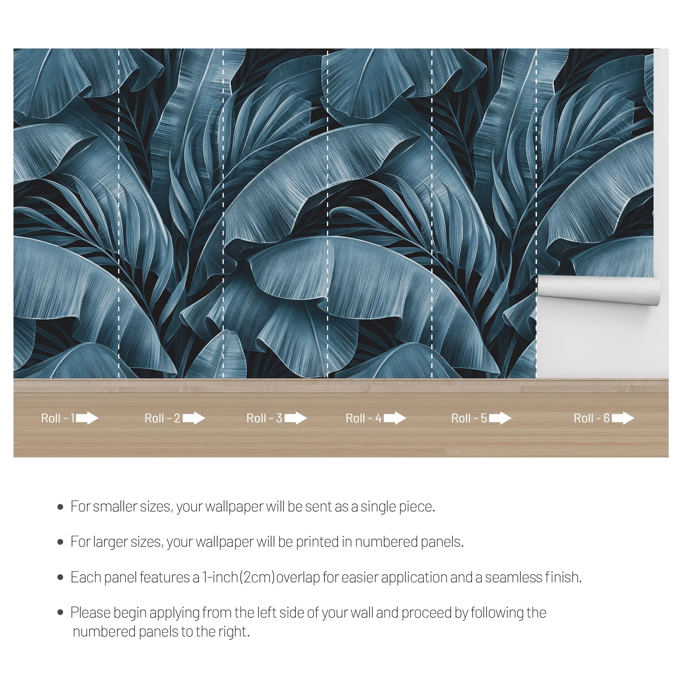 3075-F / Peel and Stick Boho Wallpaper: Tropical Palm Leave Design, Perfect for Accent Wall Decor - Artevella