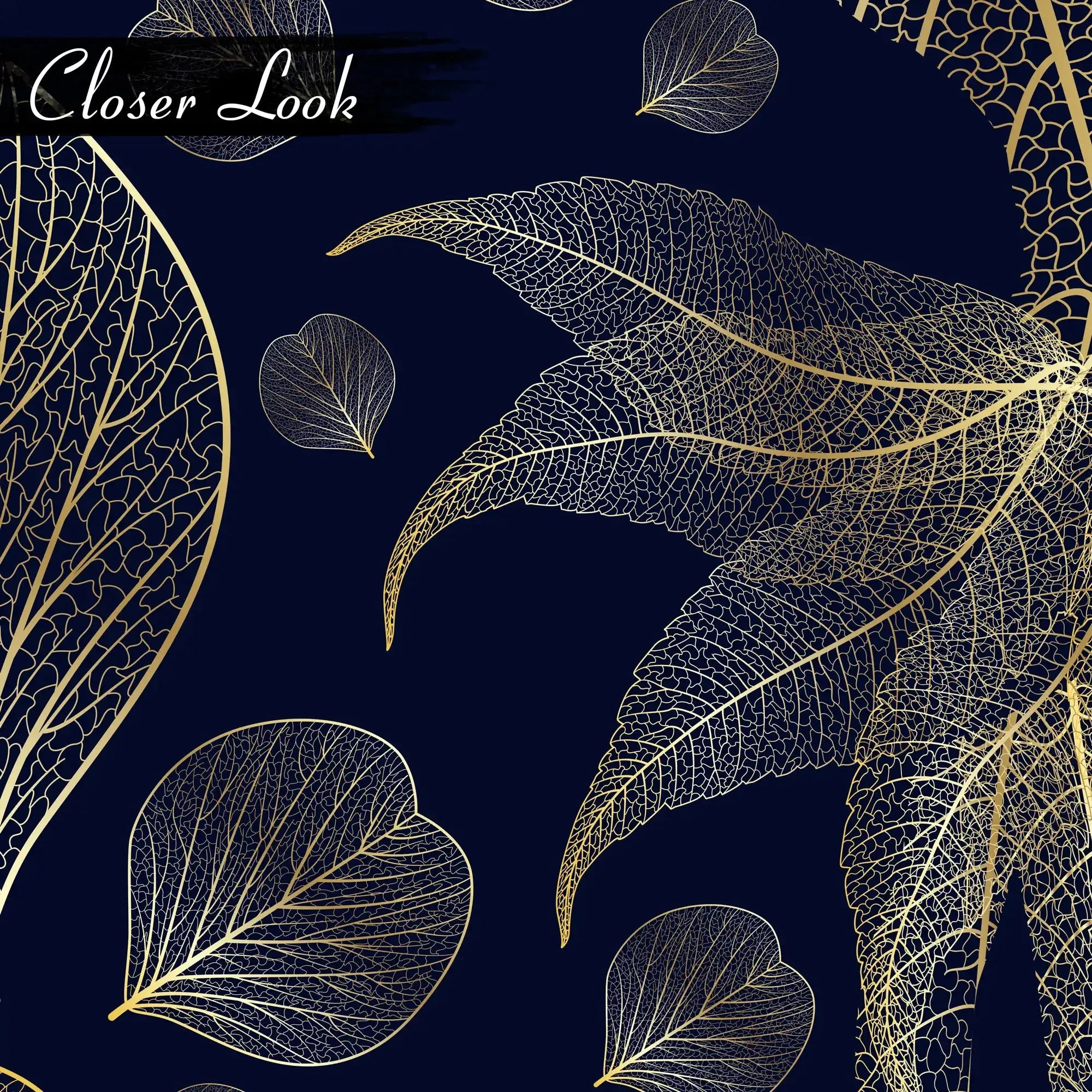 3108-A / Modern Floral Wallpaper: Gold Leaves and Flowing Patterns, Adhesive Peel and Stick for Stylish Wall Decor - Artevella