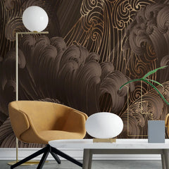 3110-A / Bold Pattern Abstract Wave Wallpaper: Peel and Stick, Adhesive Wall Decor for Modern Home, Easy to Install Mural - Artevella