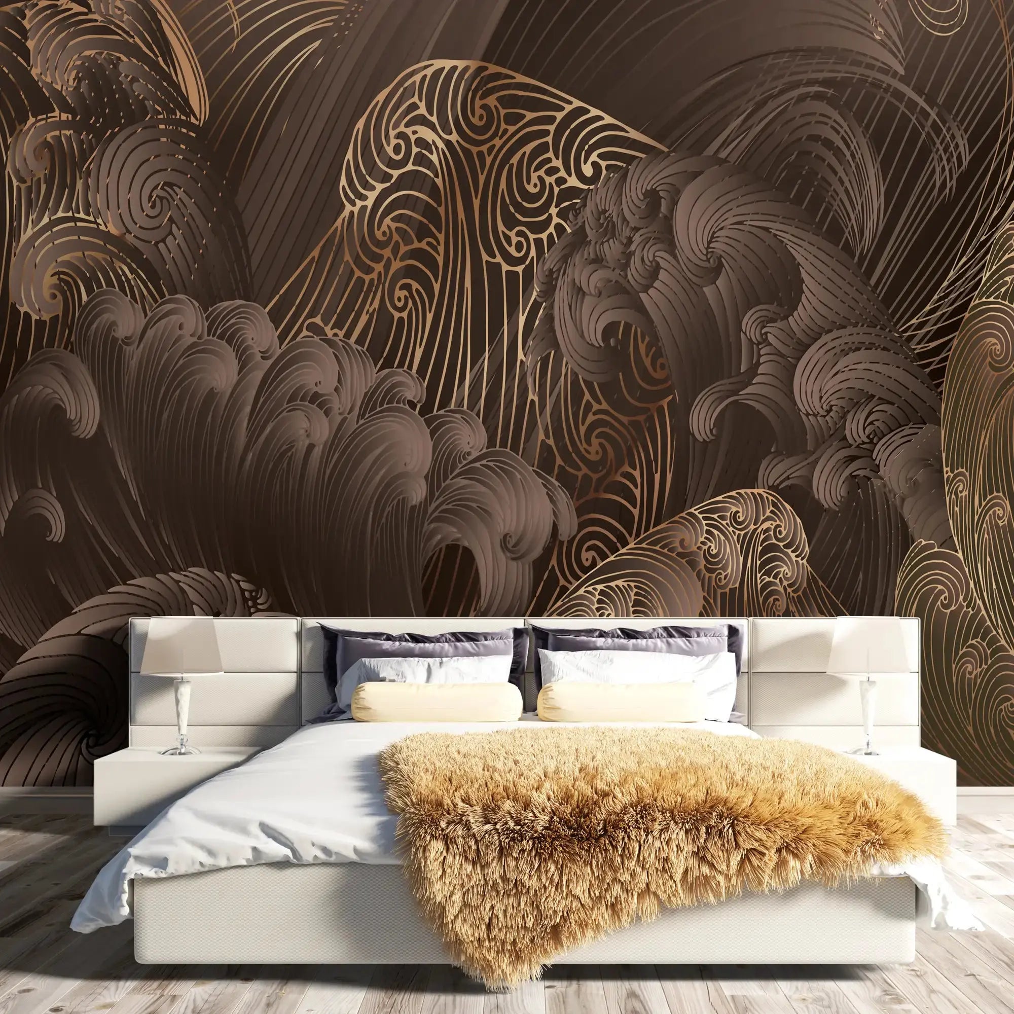 3110-A / Bold Pattern Abstract Wave Wallpaper: Peel and Stick, Adhesive Wall Decor for Modern Home, Easy to Install Mural - Artevella