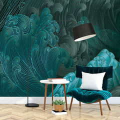 3110-D / Bold Pattern Abstract Wave Wallpaper: Peel and Stick, Adhesive Wall Decor for Modern Home, Easy to Install Mural - Artevella