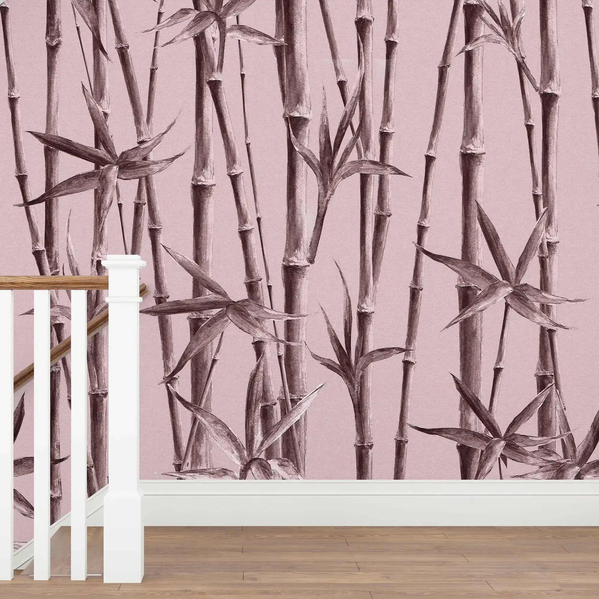 3112-A / Bamboo Branches Wall Mural: Self Adhesive, Peel and Stick Wallpaper for Tranquil Room Decor - Artevella