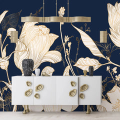 3113-B / Wild Floral Abstract Wallpaper: Peel and Stick Design for Modern Wall Decor in Any Room - Artevella