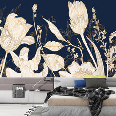 3113-B / Wild Floral Abstract Wallpaper: Peel and Stick Design for Modern Wall Decor in Any Room - Artevella