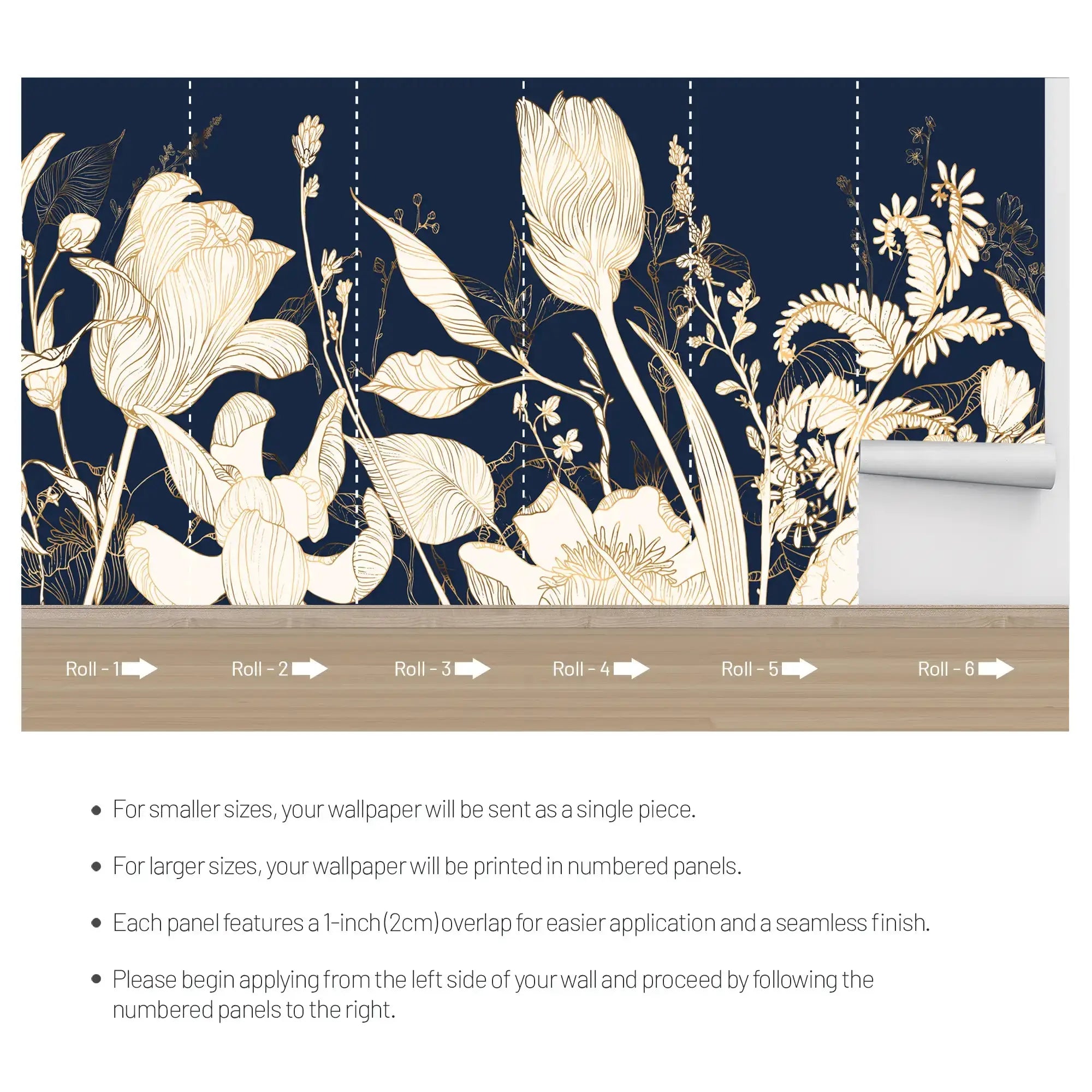 3113-B / Wild Floral Abstract Wallpaper: Peel and Stick Design for Modern Wall Decor in Any Room - Artevella