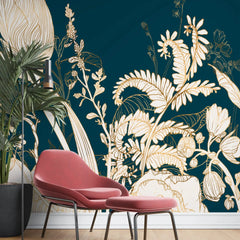 3113-C / Wild Floral Abstract Wallpaper: Peel and Stick Design for Modern Wall Decor in Any Room - Artevella