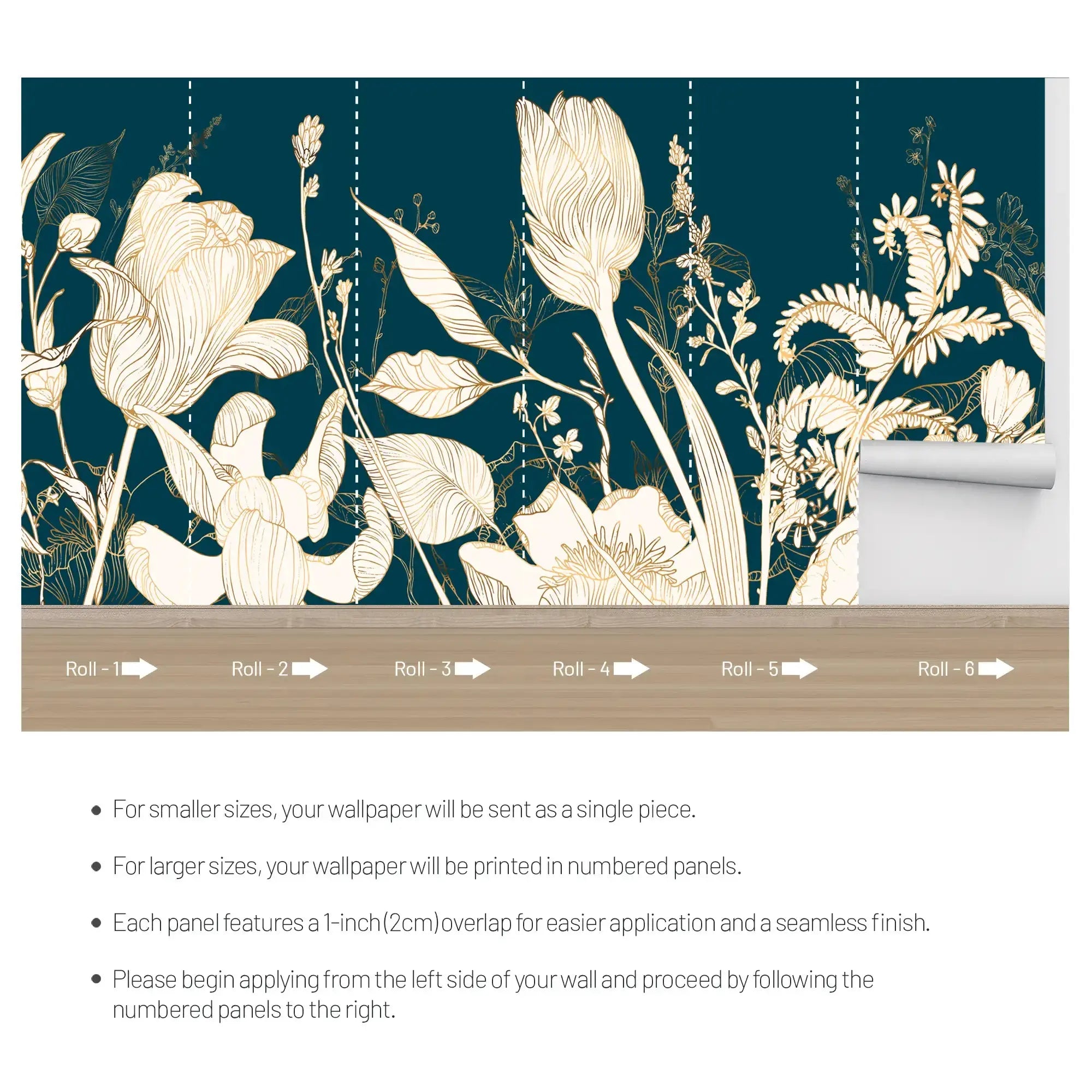 3113-C / Wild Floral Abstract Wallpaper: Peel and Stick Design for Modern Wall Decor in Any Room - Artevella