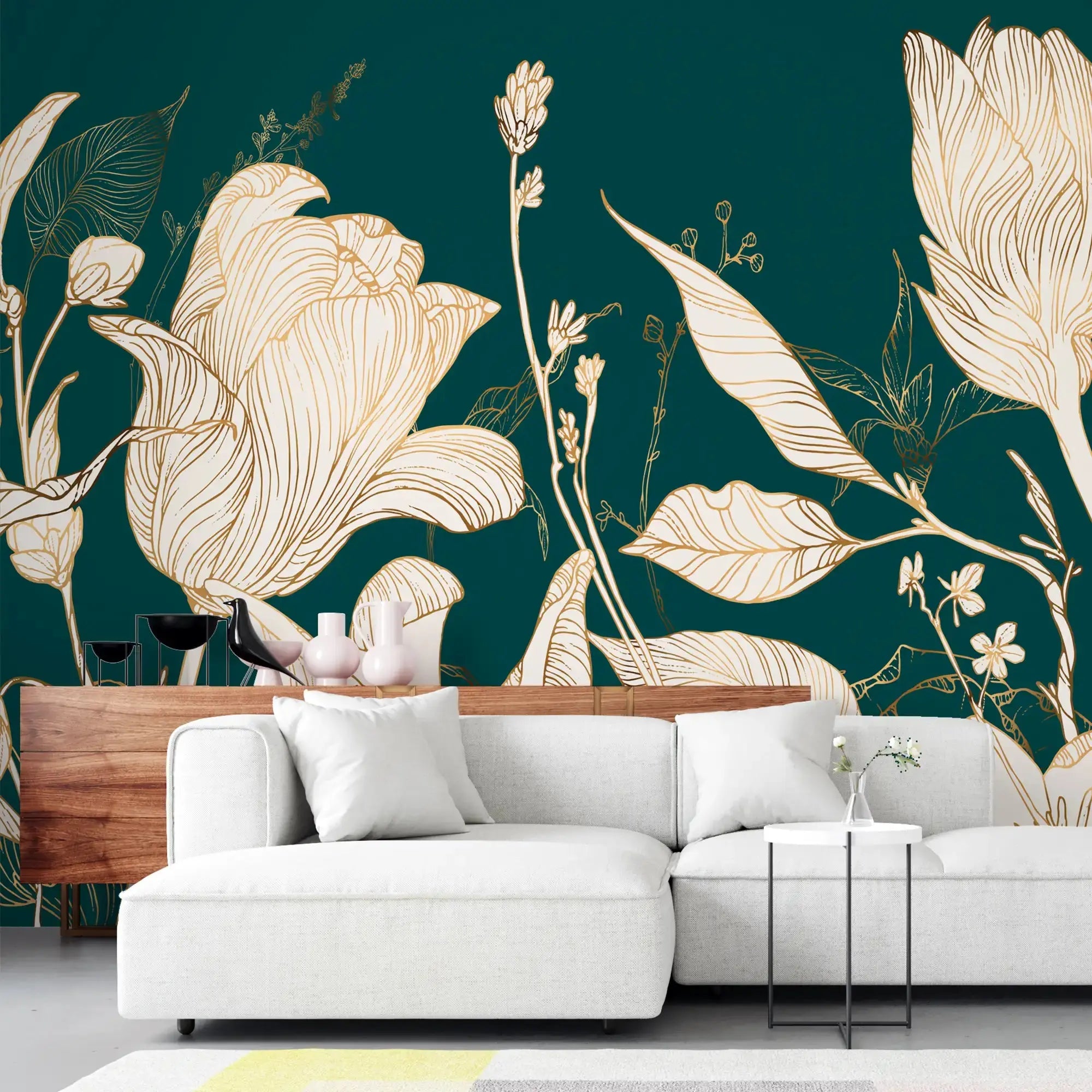 3113-D / Wild Floral Abstract Wallpaper: Peel and Stick Design for Modern Wall Decor in Any Room - Artevella