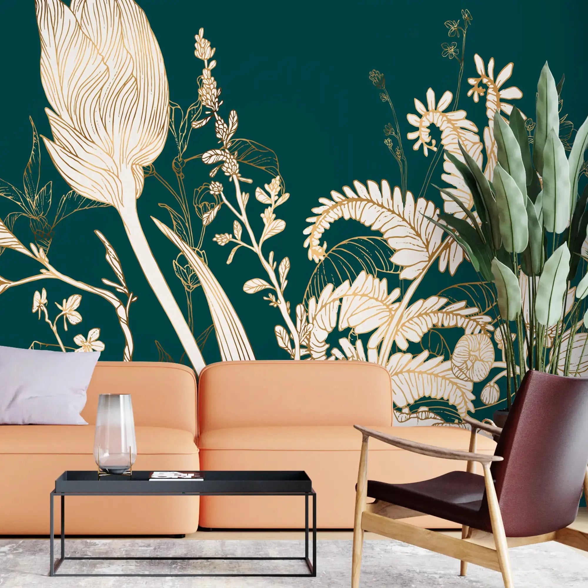 3113-D / Wild Floral Abstract Wallpaper: Peel and Stick Design for Modern Wall Decor in Any Room - Artevella