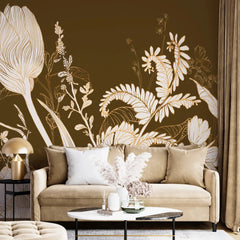 3113-F / Wild Floral Abstract Wallpaper: Peel and Stick Design for Modern Wall Decor in Any Room - Artevella