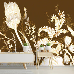 3113-F / Wild Floral Abstract Wallpaper: Peel and Stick Design for Modern Wall Decor in Any Room - Artevella