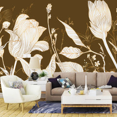 3113-F / Wild Floral Abstract Wallpaper: Peel and Stick Design for Modern Wall Decor in Any Room - Artevella