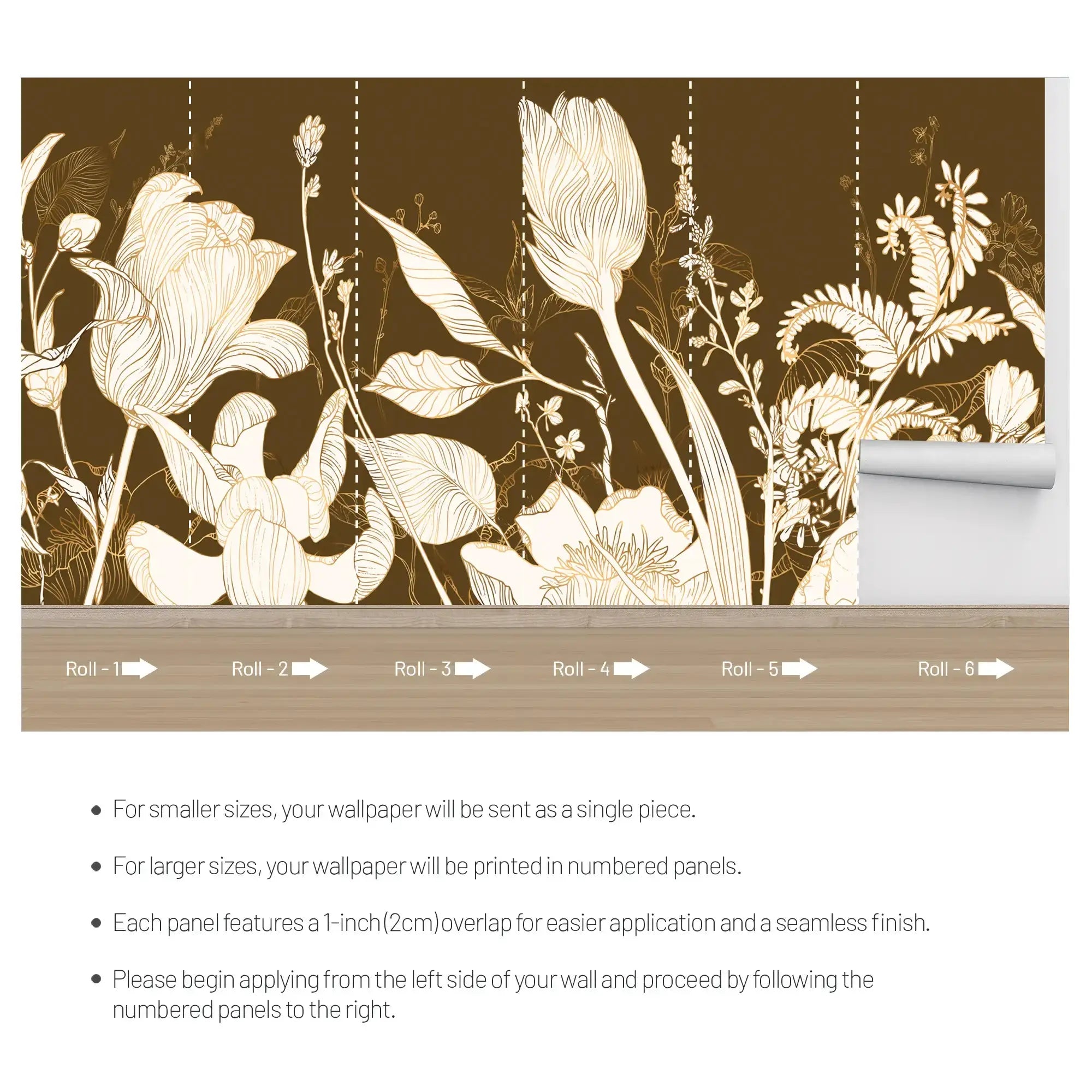 3113-F / Wild Floral Abstract Wallpaper: Peel and Stick Design for Modern Wall Decor in Any Room - Artevella