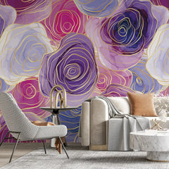 3116-B / Romantic Rose Patterned Wallpaper: Peelable and Stickable, Perfect for Contemporary Colorful Wall Decor - Artevella