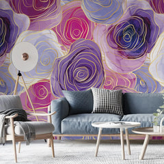 3116-B / Romantic Rose Patterned Wallpaper: Peelable and Stickable, Perfect for Contemporary Colorful Wall Decor - Artevella