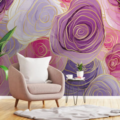 3116-D / Romantic Rose Patterned Wallpaper: Peelable and Stickable, Perfect for Contemporary Colorful Wall Decor - Artevella