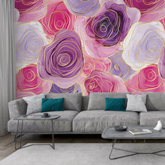 3116-D / Romantic Rose Patterned Wallpaper: Peelable and Stickable, Perfect for Contemporary Colorful Wall Decor - Artevella