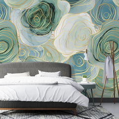 3116-F / Romantic Rose Patterned Wallpaper: Peelable and Stickable, Perfect for Contemporary Colorful Wall Decor - Artevella