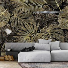 3122-A / Tropical Leaf Pattern Peel and Stick Wallpaper - Modern Plant Design for Home Decor - Perfect for Bedroom, Kitchen, and Bathroom Walls - Artevella